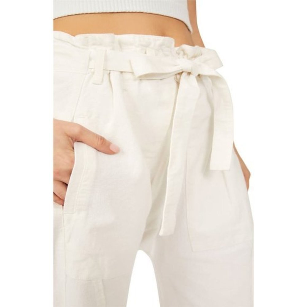 NWOT FREE PEOPLE Sky Rider Straight Leg Paperbag Pants SIZE S - Picture 4 of 9